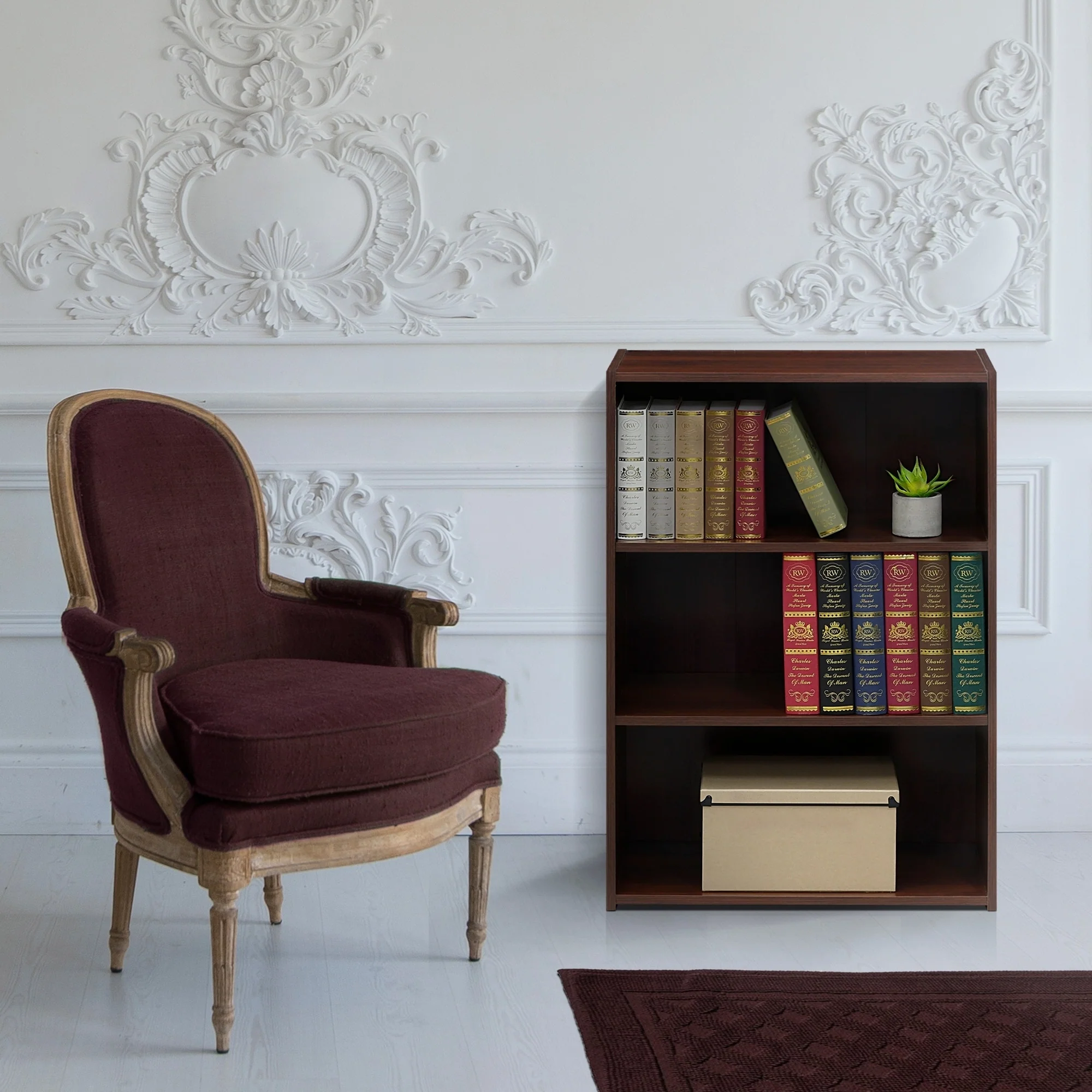 Porch & Den Groveland Brook Cherry 3-shelf Bookcase