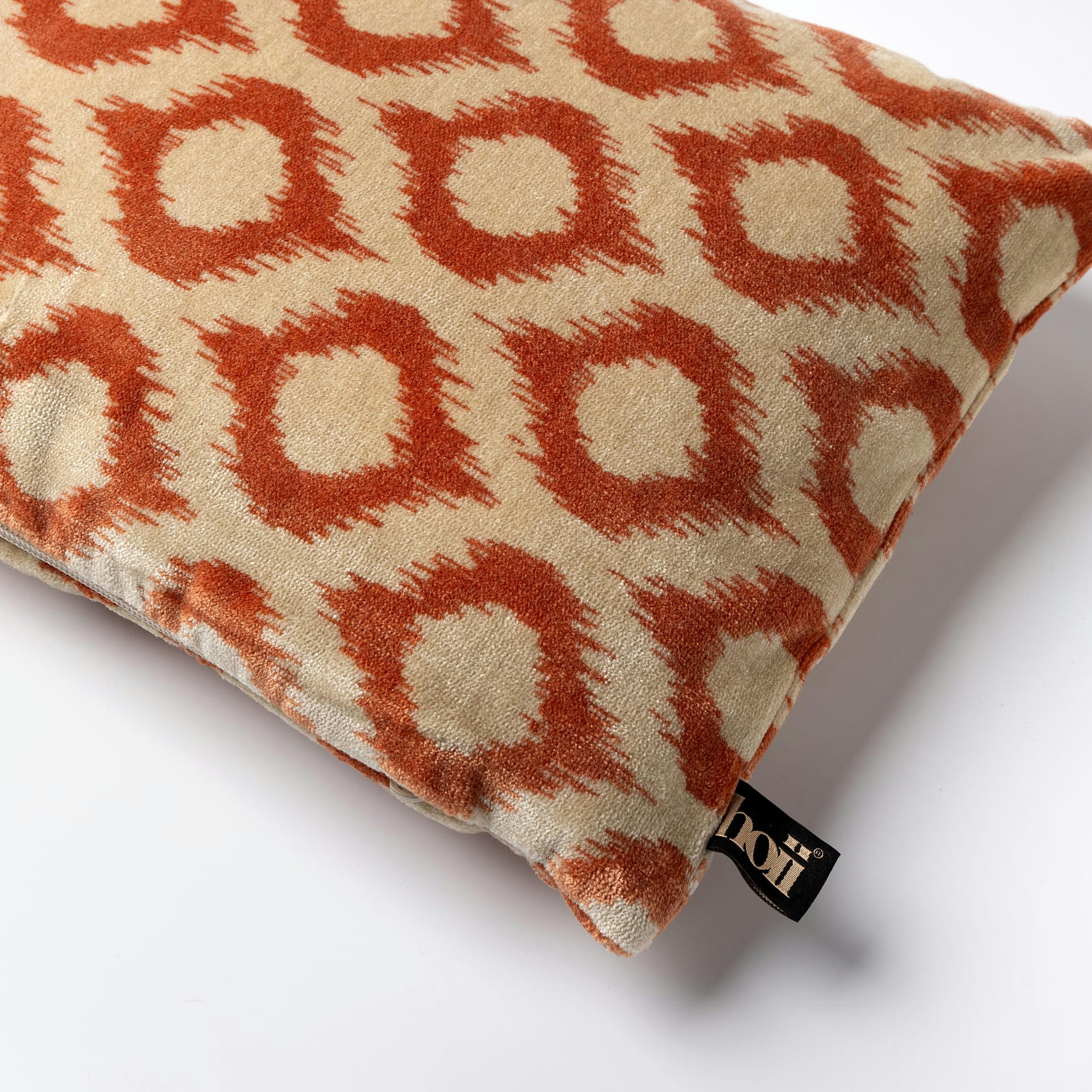 Leonardo - Coussin orange en velours 30x50 cm avec motif