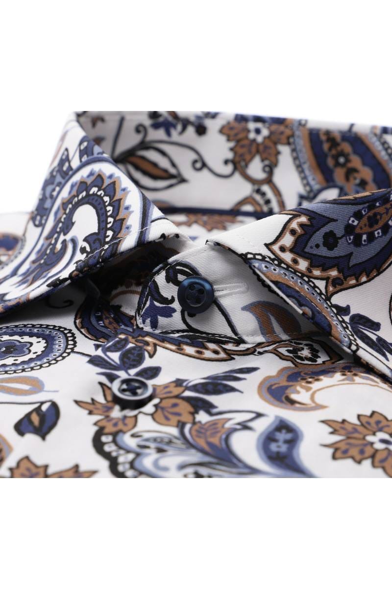 ETERNA Slim Fit Hemd blau, Bedruckt
