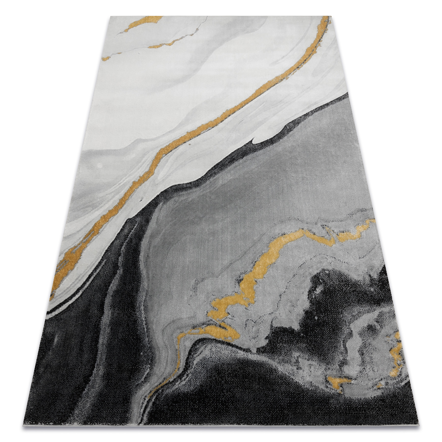 Dywan EMERALD ekskluzywny 1017 glamour, stylowy marmur czarny / 80x150 cm