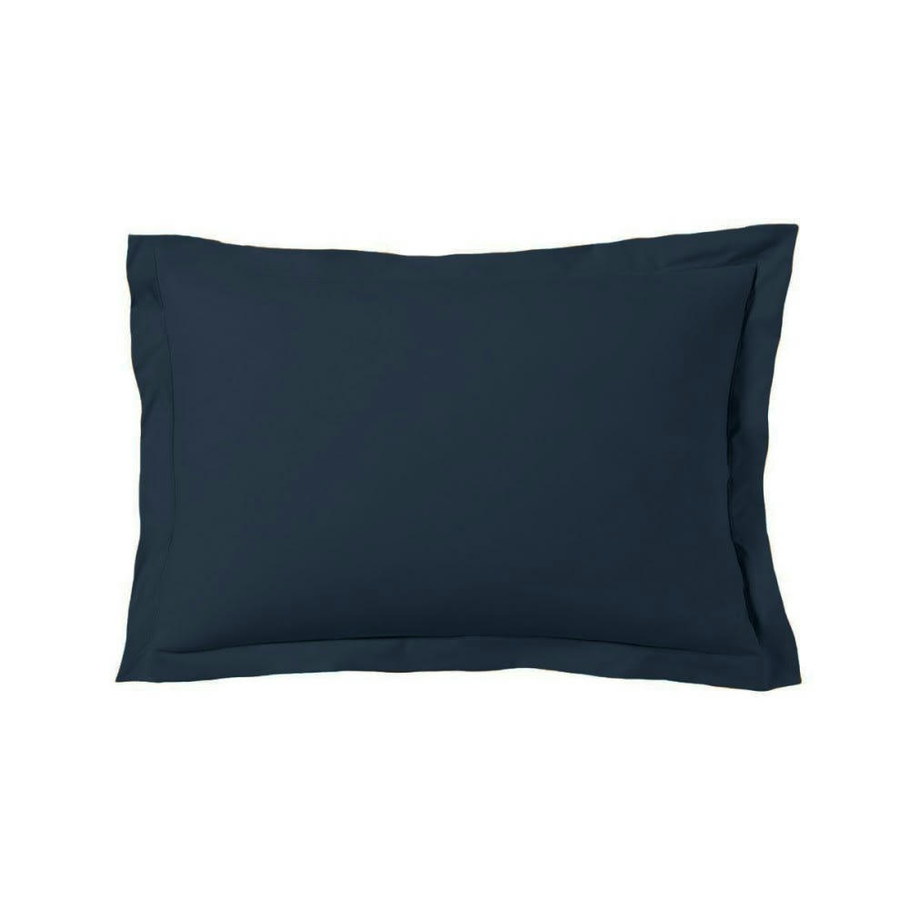 GAMME UNIS SATIN - Lot de 2 taies d'oreiller satin de coton 50x70cm bleu