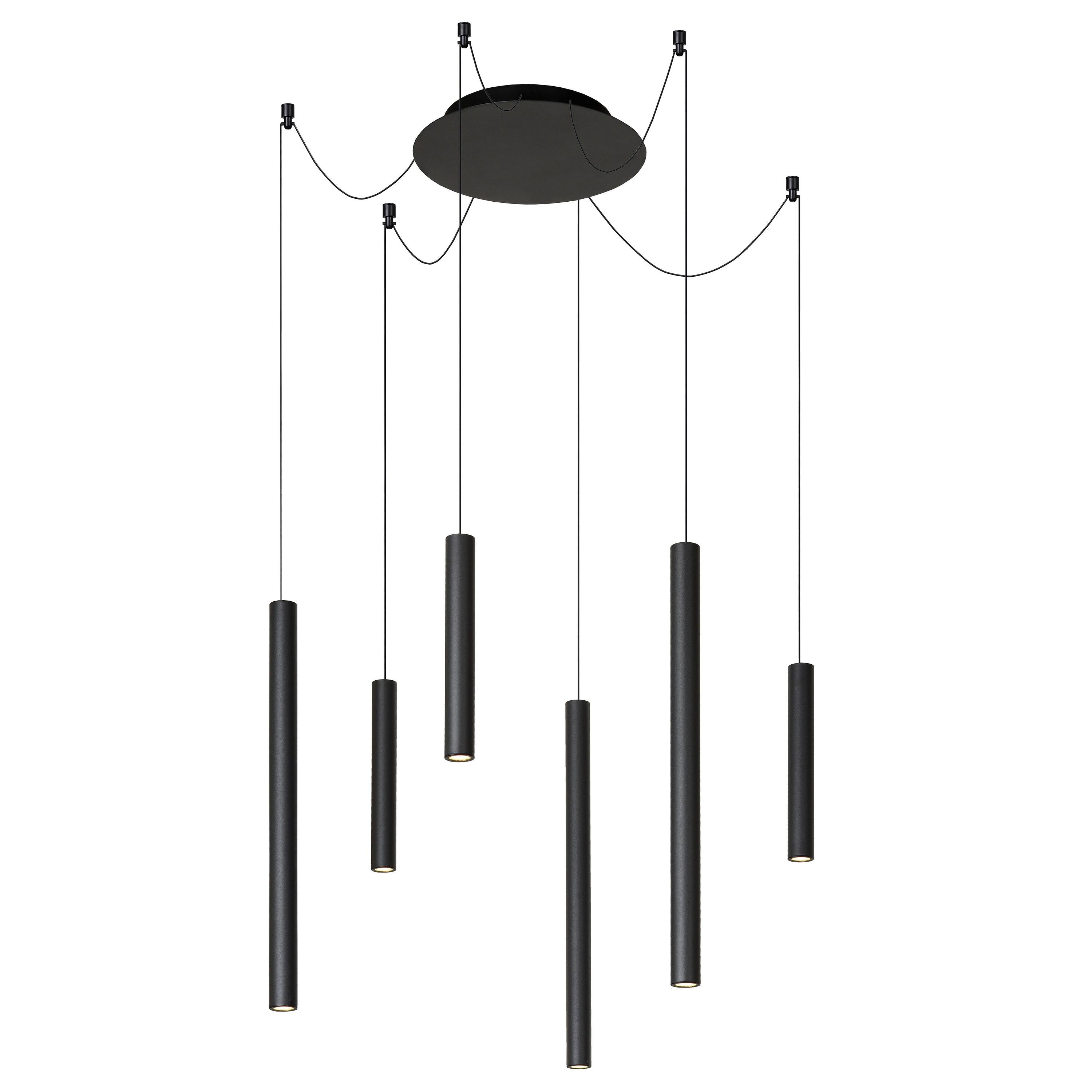 Lorenz 6 cluster hanglamp LED rond zwart