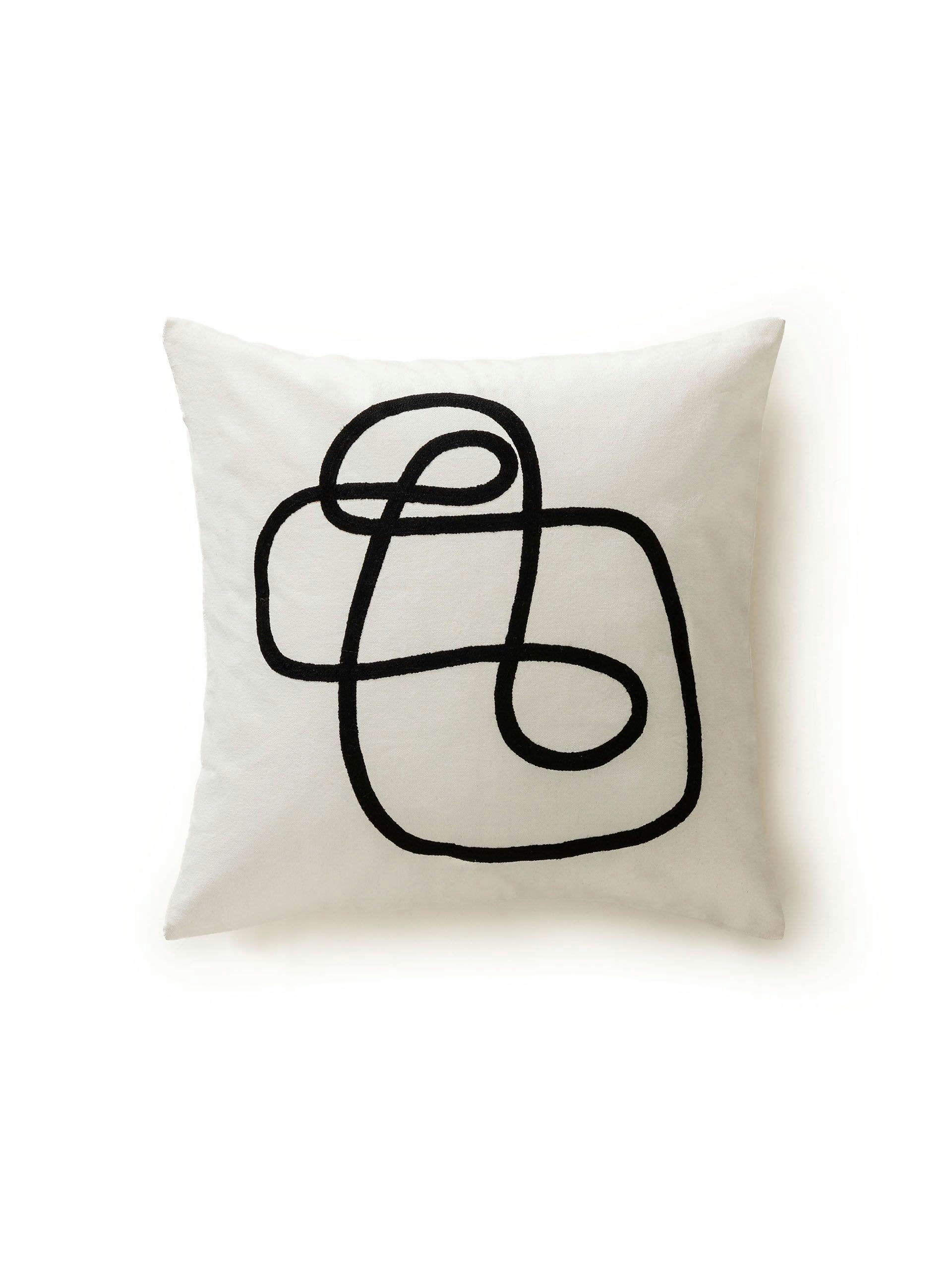 MALEA - Housse de coussin noir & blanc 45x45