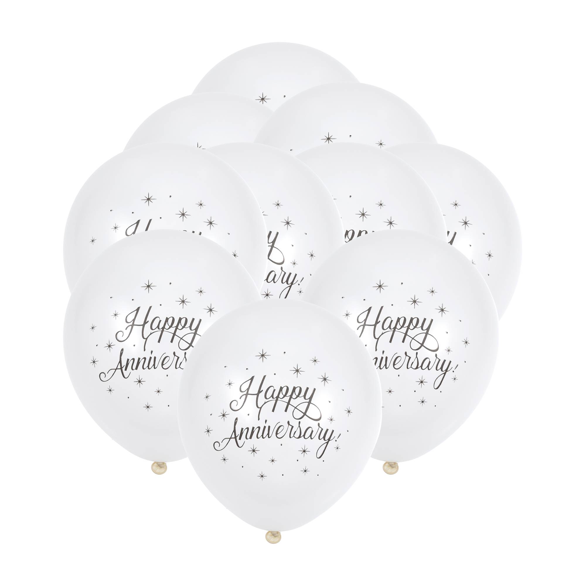 Happy Anniversary Latex Balloons 10 Pack