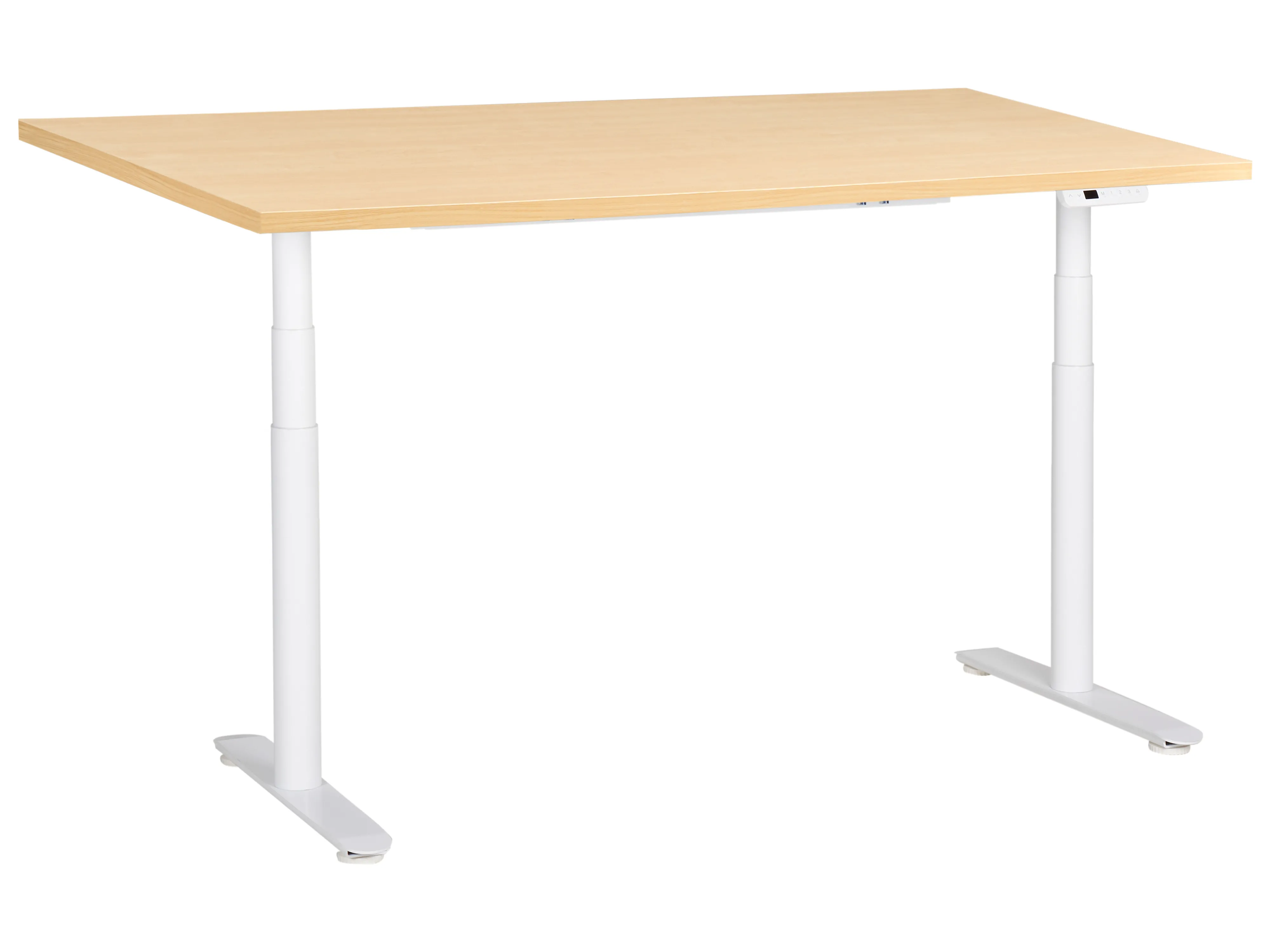Electric Adjustable Standing Desk DESTINAS Light Brown/ White 160 cm 72 cm