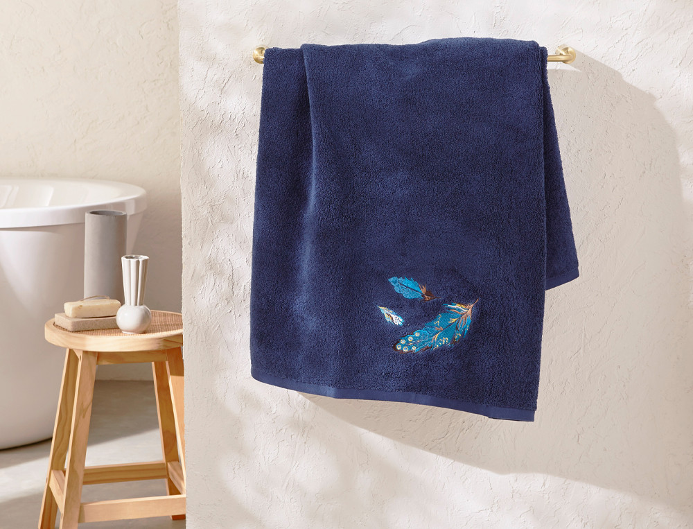 Drap de bainBleu de Paon