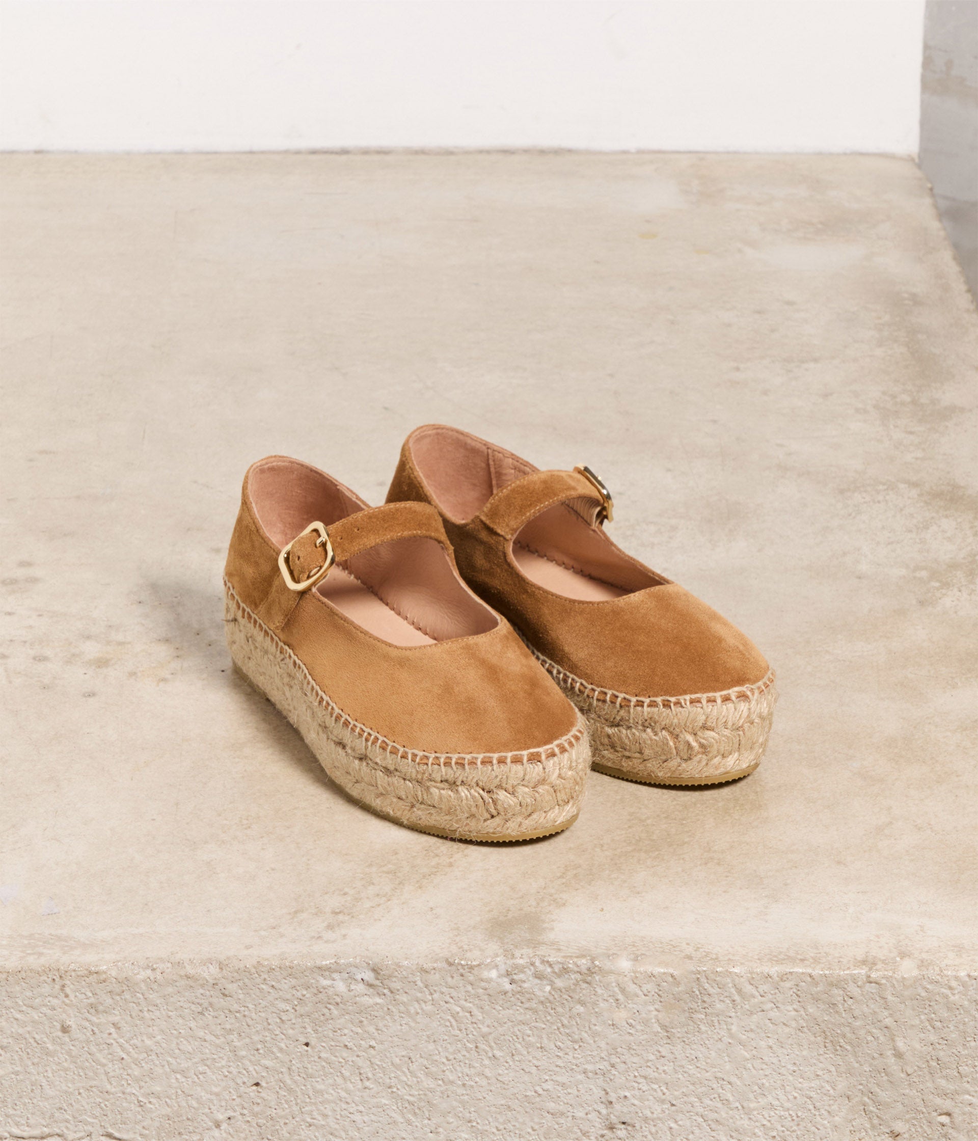 Espadrilles à plateforme camel Joceline