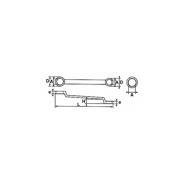 Clés polygonales contre-coudées - SAM OUTILLAGE - 105-12X14