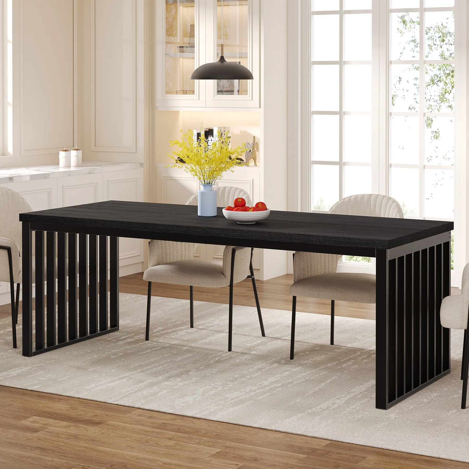 78.7 inches Diniong Table for 6-8 People, Wood Dinner Table for Dining Room