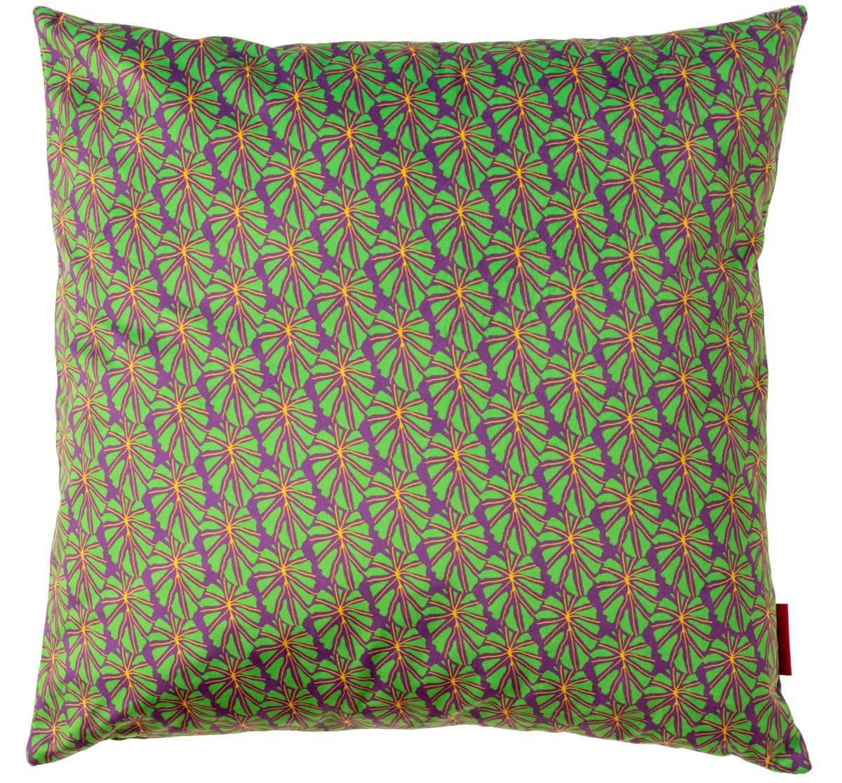 - Housse de coussin velours imprimé graphique vert 45x45 cm
