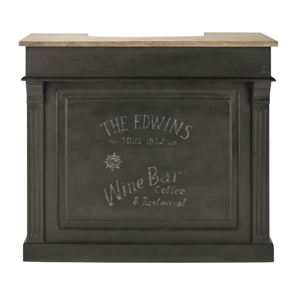 Germain - Meuble de bar 4 tiroirs gris charbon