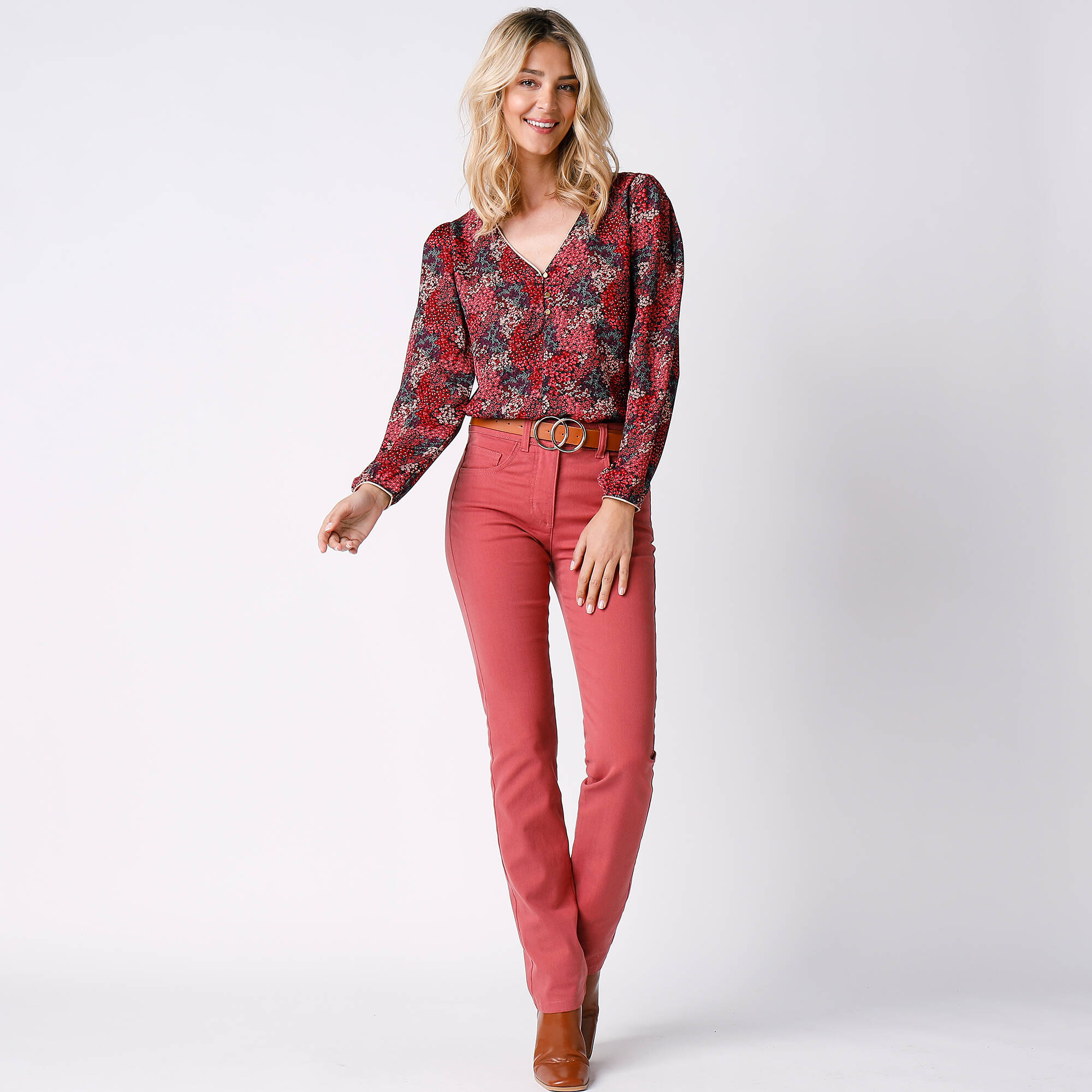 Pantalon droit gainant - grande stature entrej. 78 cm