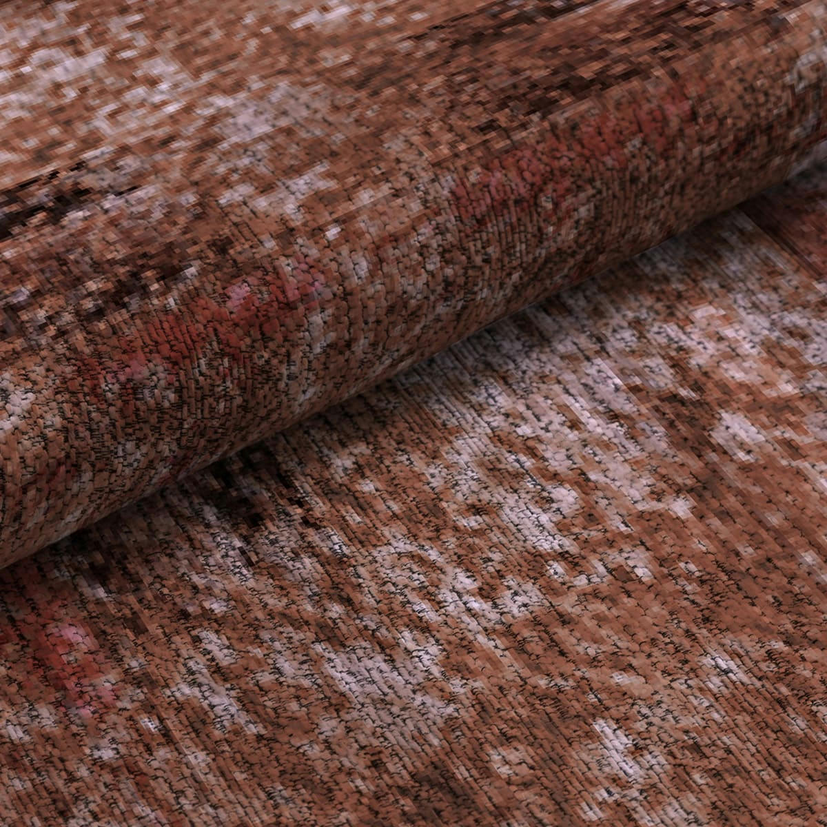 TERROS - Tapis décoratif modern en coton impression digital marron 160x230 cm