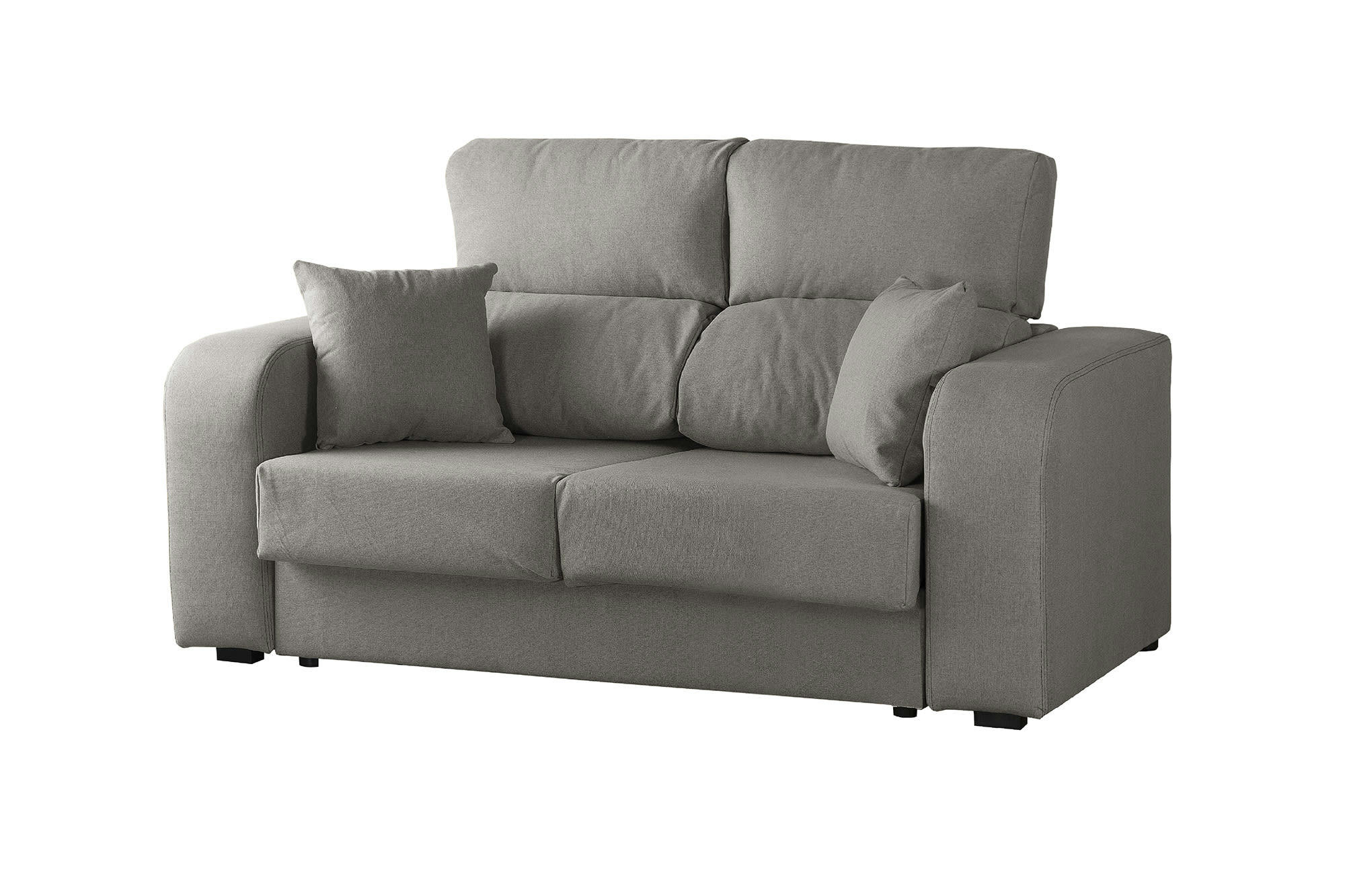 DPAJA - Canapé fixe 3 places en tissu gris