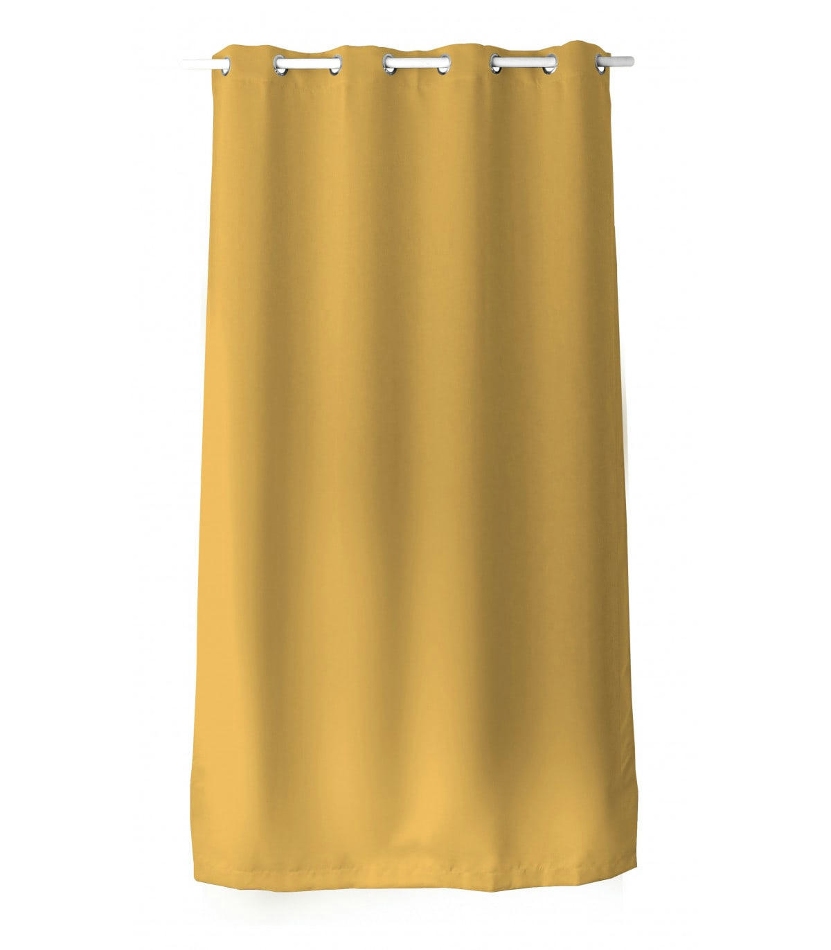 - Rideau occultant et isolant uni moutarde polyester 140x240cm