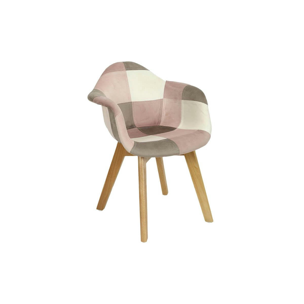 LEELA - Lot  de 2 fauteuils enfant roses motif patchwork