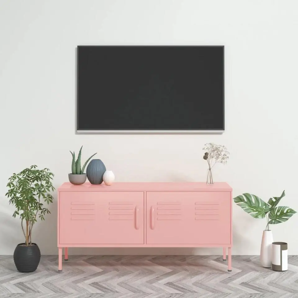 vidaXL - Tv-meubelset - Roze - Staal