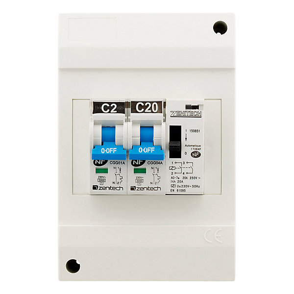 Coffret chauffe-eau 2 disj   contacteur jour/nuit Zenitech