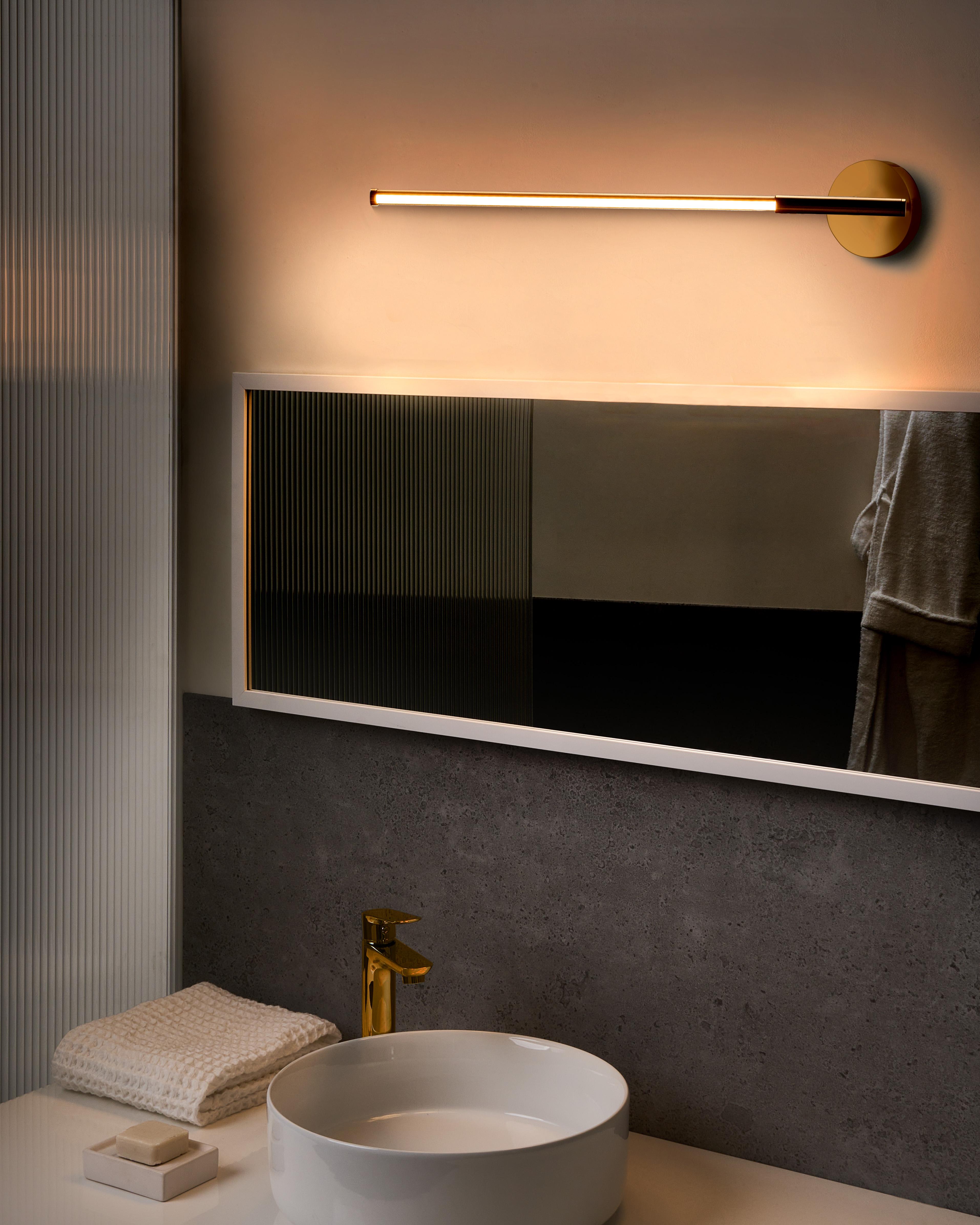 Picture and Mirror LED Light VOLOGNE Metal Gold