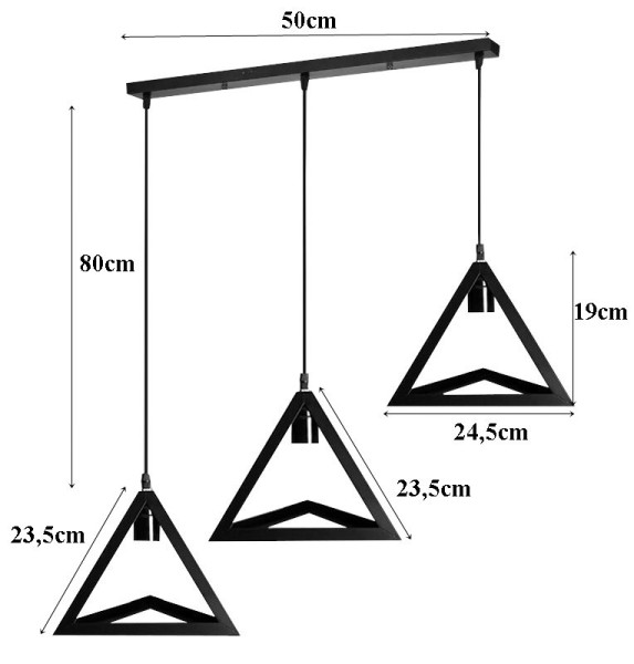 Lampa sufitowa metalowa loft t