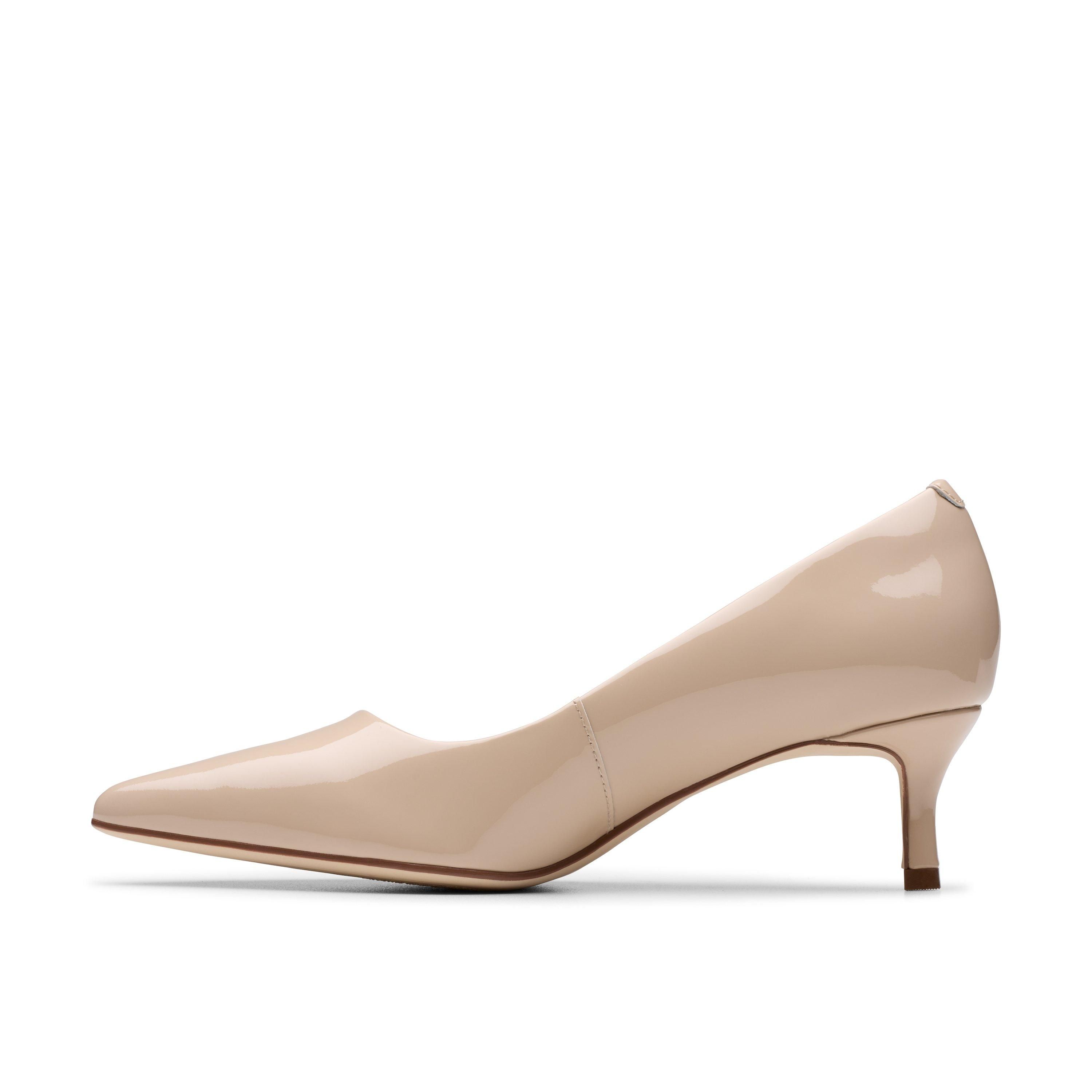 Clarks Zarey Court Sand Patent Court Shoes,Slip Ons,Heels