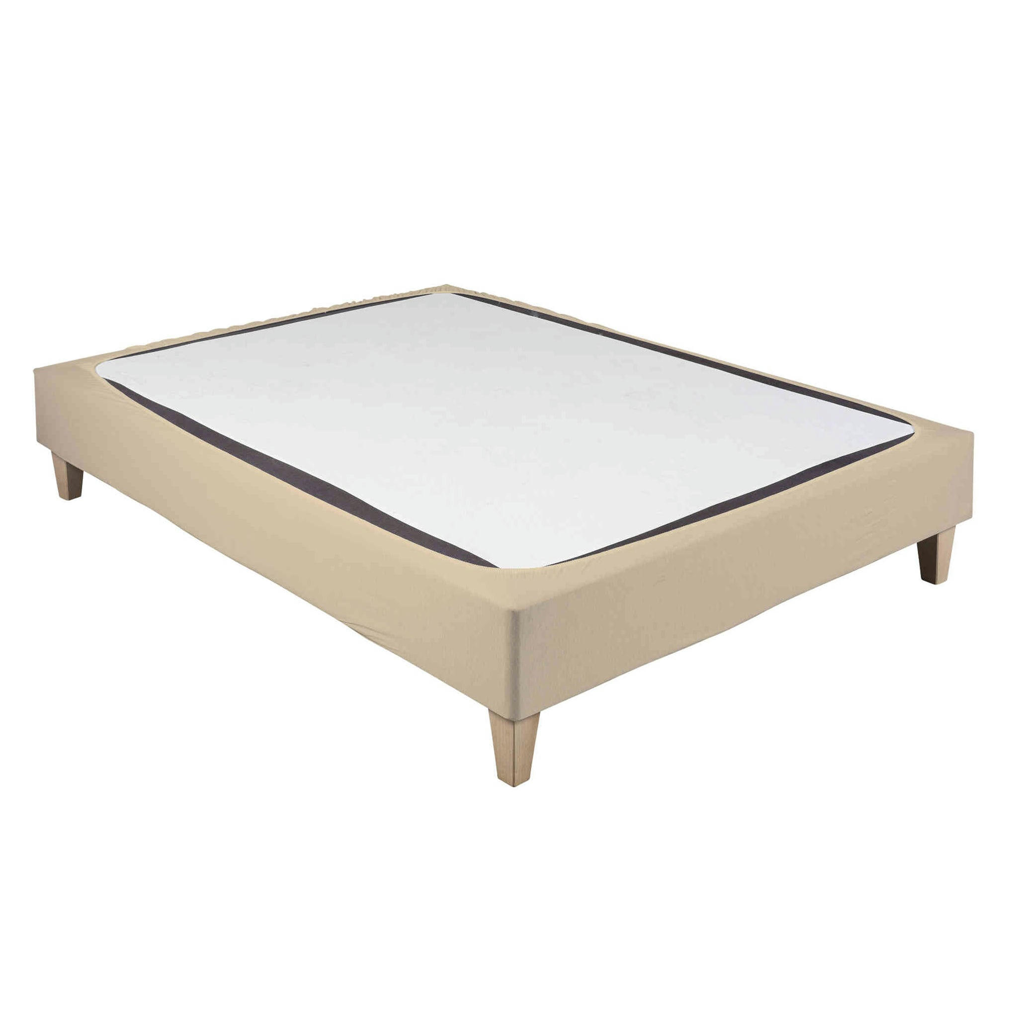 - Cache sommier coton jersey beige 70x190
