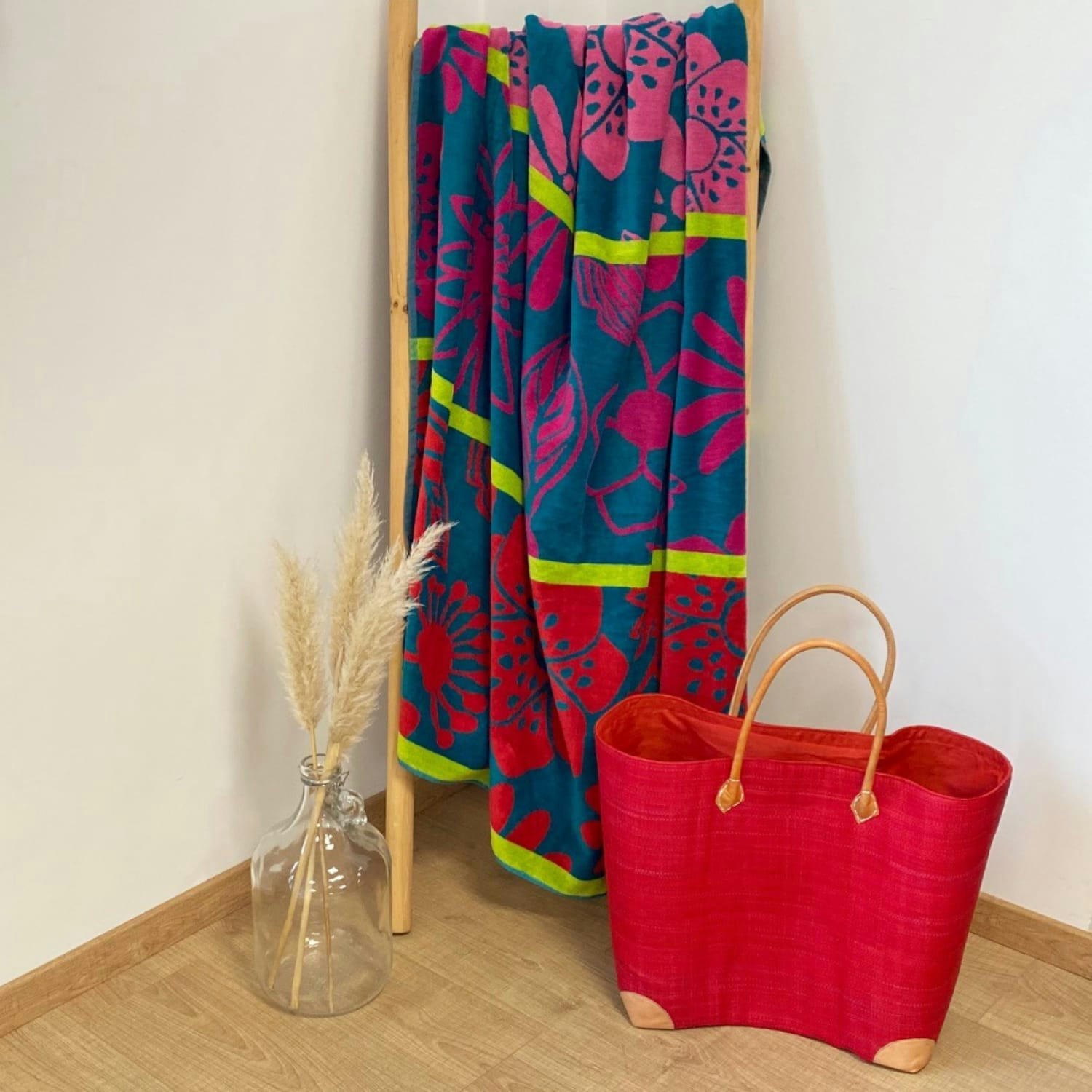 PLAGE - Serviette de plage éponge velours Jacquard Samana 140x180