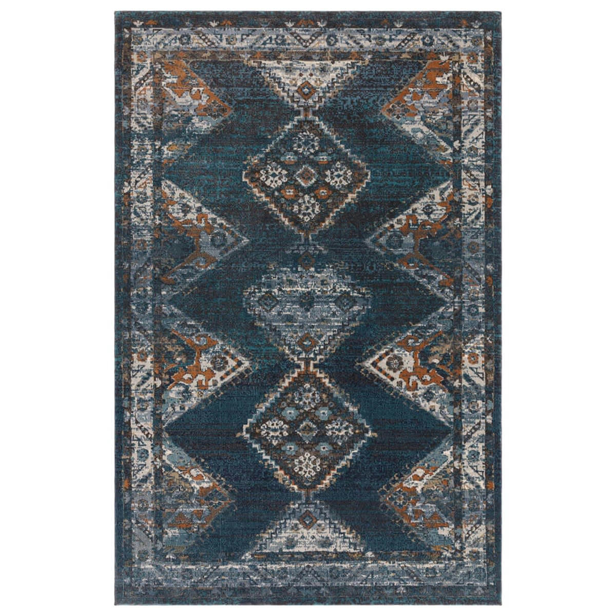 NAKI - Tapis de salon en polypropylène bleu 120x170 cm