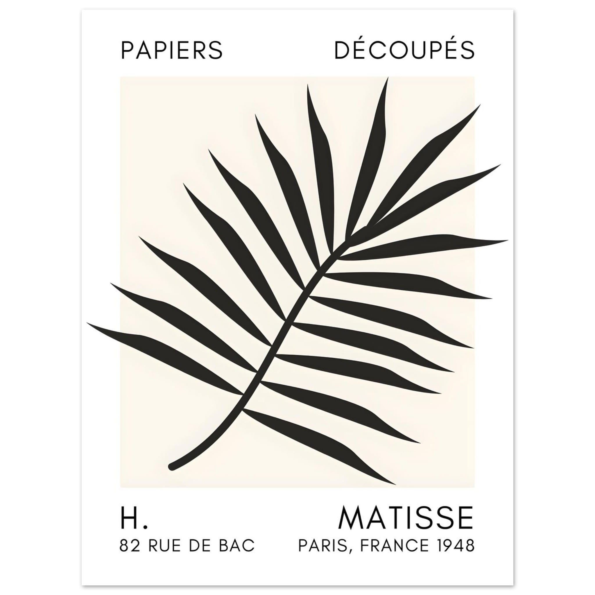 Artfulprints Poster Matisse – Floral reef black  - 30x40 cm - Zwart