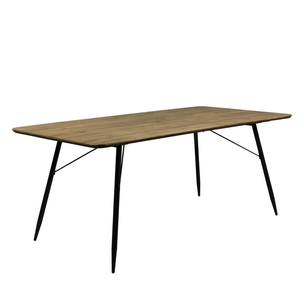 ROGER - Table à manger en bois et métal 200x90cm bois clair