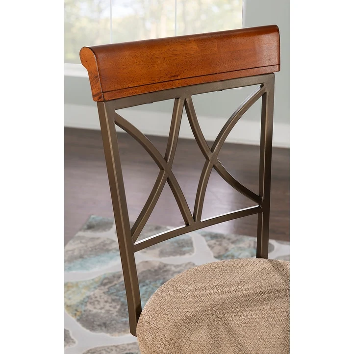 Hamilton Brown Metal/Faux-Wood 24-Inch Swivel Counter Stool