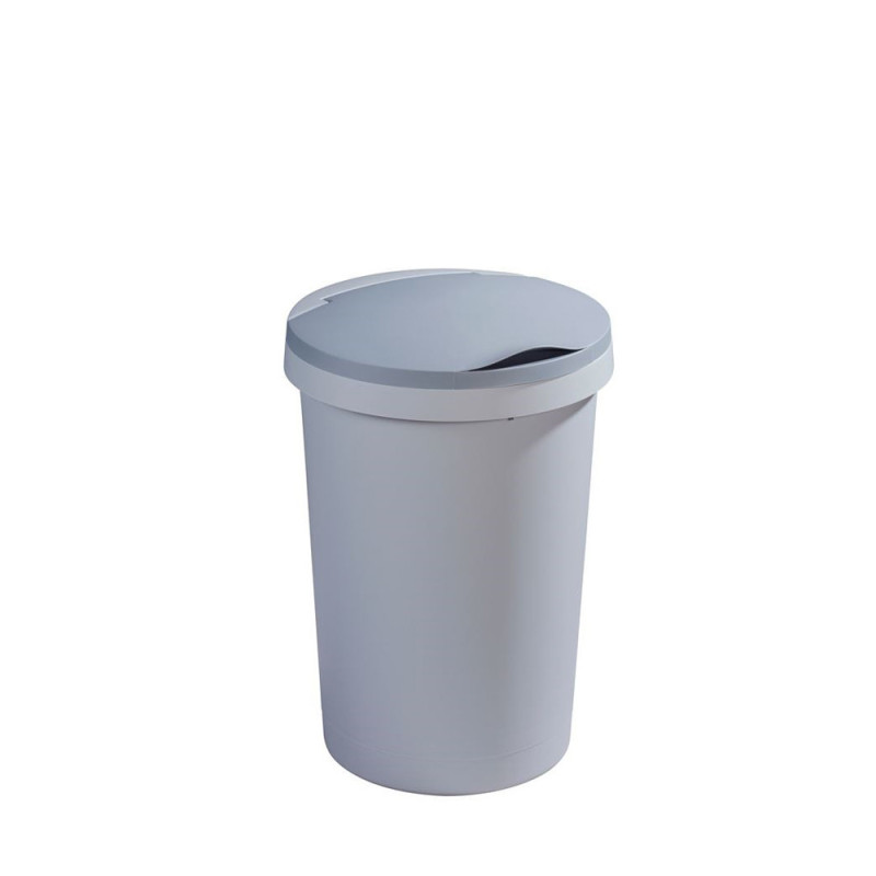 Poubelle à couvercle plat Twinga grise 45 L SUNWARE