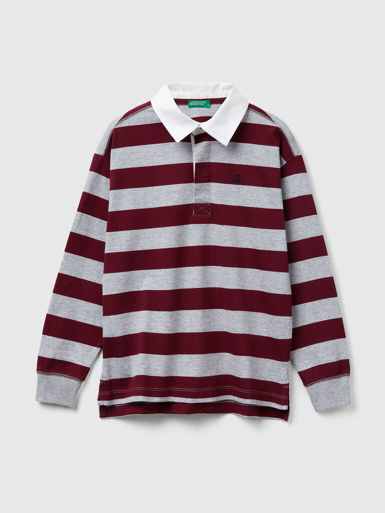 Striped cotton polo