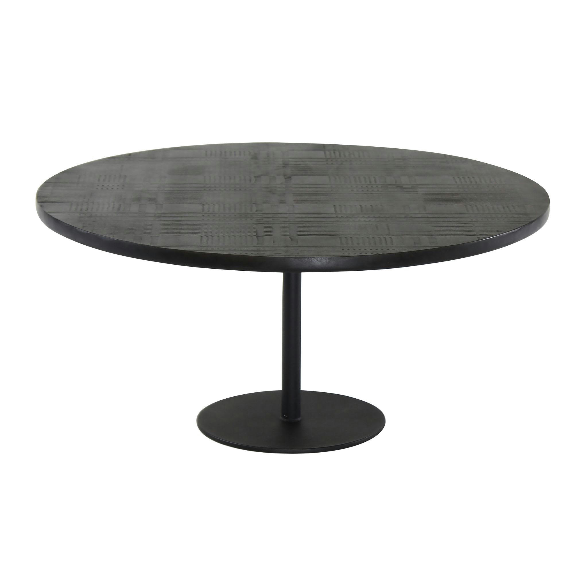 UBU - Table basse ronde en bois de manguier noir