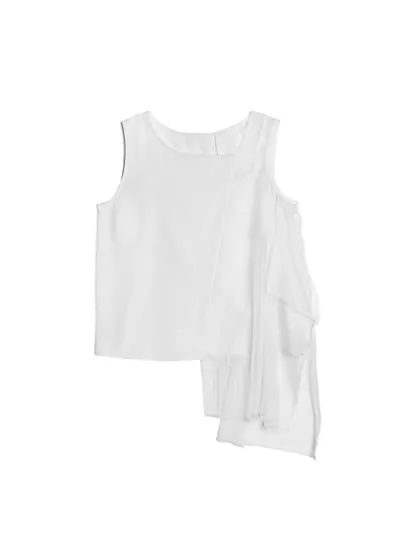 2 in 1 Vest top with draping details - 25WRT285A