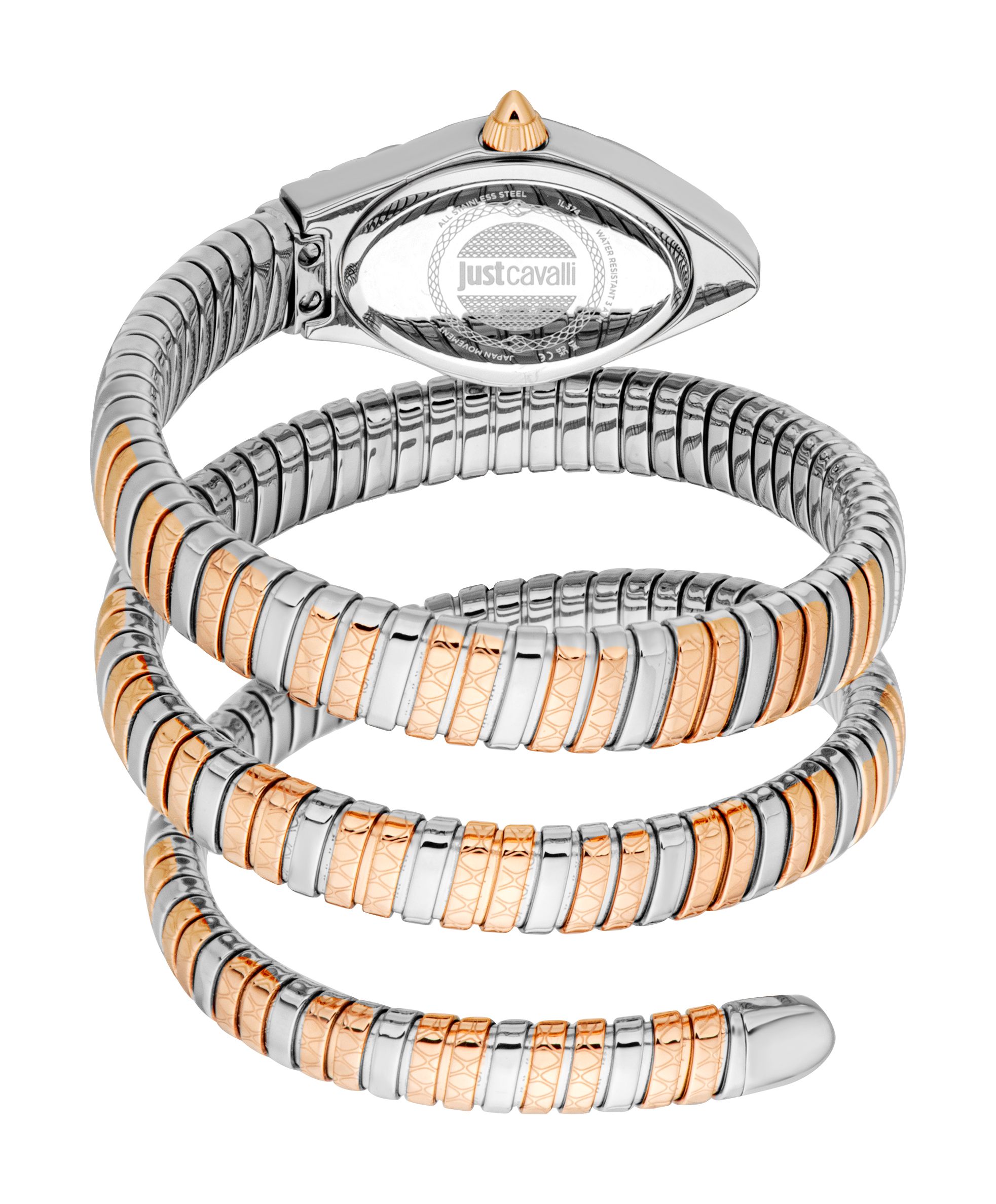 Just Cavalli Women's Snake 316L Stainless Steel Two Tone Mother of Pearl Watch