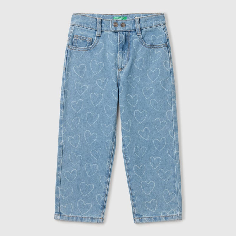 Jeans with heart print