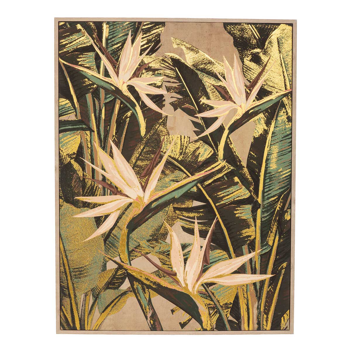 Quadro decorativo com imagem folhas