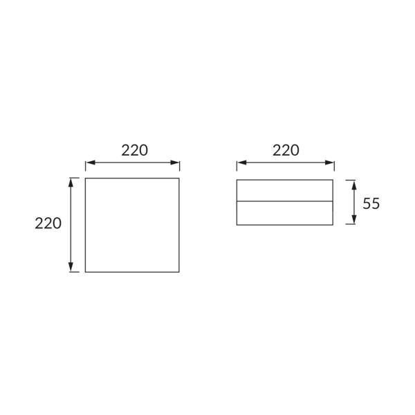 Plafon ROBINkwadratowy biały LED 1x24W 22cm 2160lm IP20 Struhm