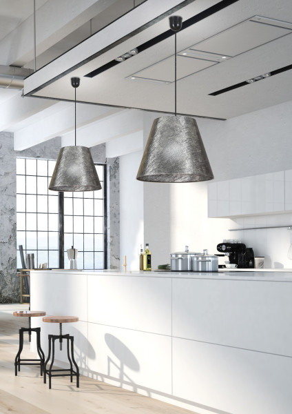 Lampa wisząca szara PLATINO 1xE27x60W wym: 100x35x35 cm Candellux