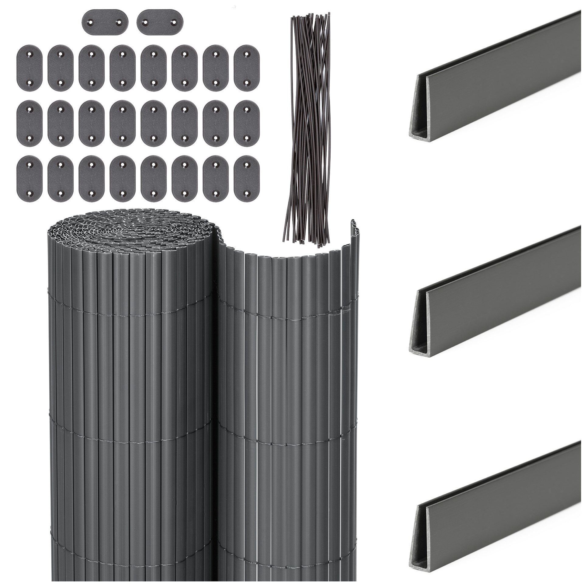 Osłona PVC maskująca 300x100 cm na balkon, taras, ogrodzenie zestaw profile