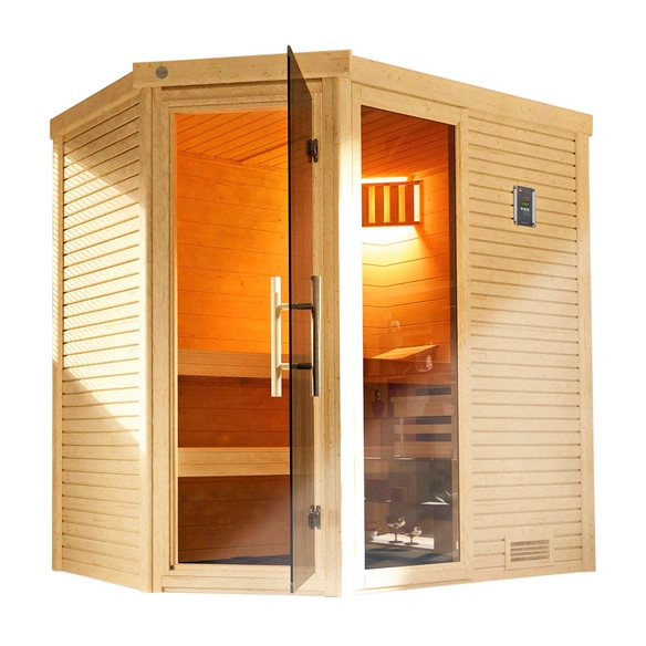 Massivholzsauna »CUBILIS«, BxHxT: 198 cm x 205 cm x 198 cm