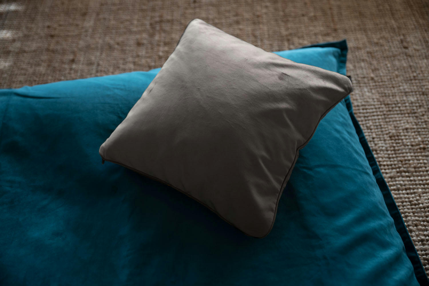 COUSSIN DÉCO - Coussin garni en velours onyx