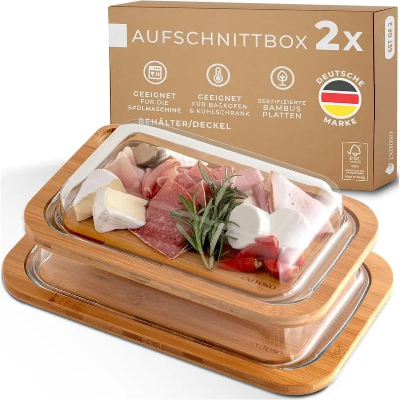 Behälter 2er-Set Vorratsbehälter mit Glaskuppel