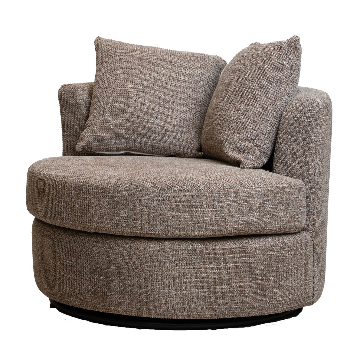 Giga Meubel Draaifauteuil Thony - Taupe Chenille Stof - 93x88x84cm
