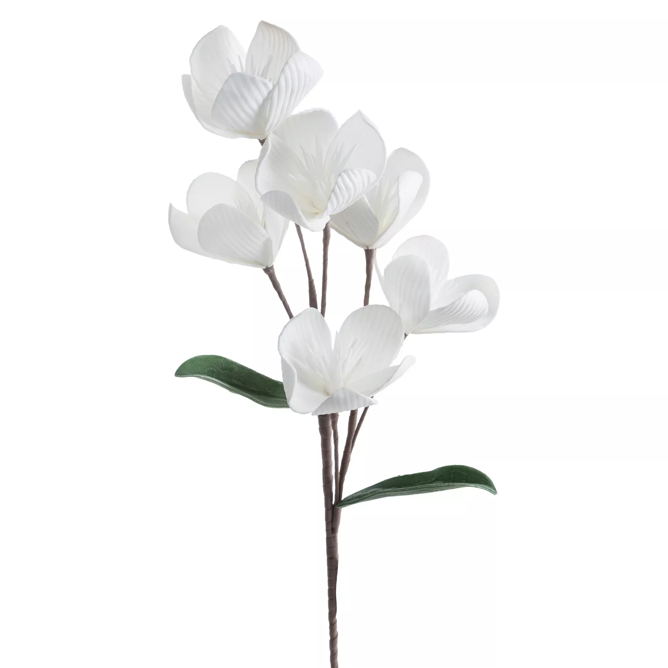 Kwiat sztuczny biały z plastycznej pianki foamiran 70 cm