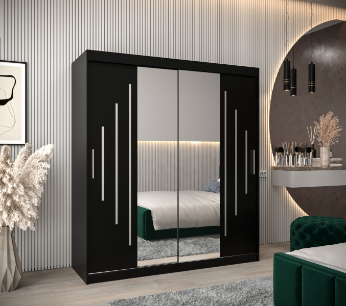 Szafa przesuwna Garderoba YORK 1 180 czarny/czarny