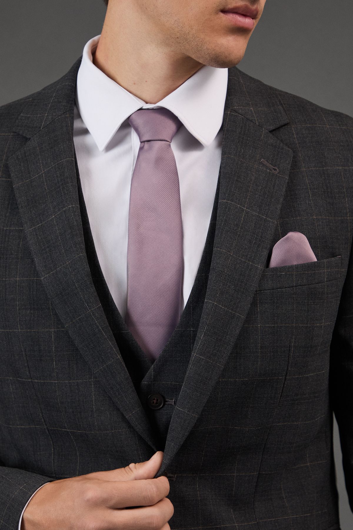 Burton Dusty Mauve Tie and Pocket Square