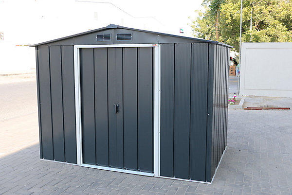 Duramax Abri de jardin métal - 4,75m² - kit ancrage - Anthracite