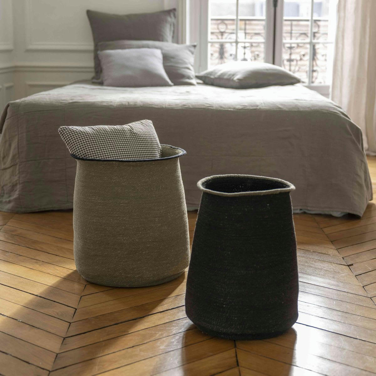 - Set de 2 paniers en jonc de mer